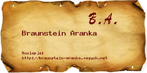 Braunstein Aranka névjegykártya