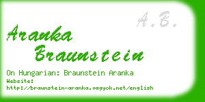 aranka braunstein business card